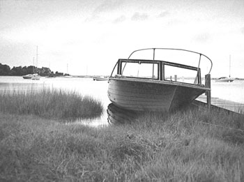 G53swoodenboatgrassbw